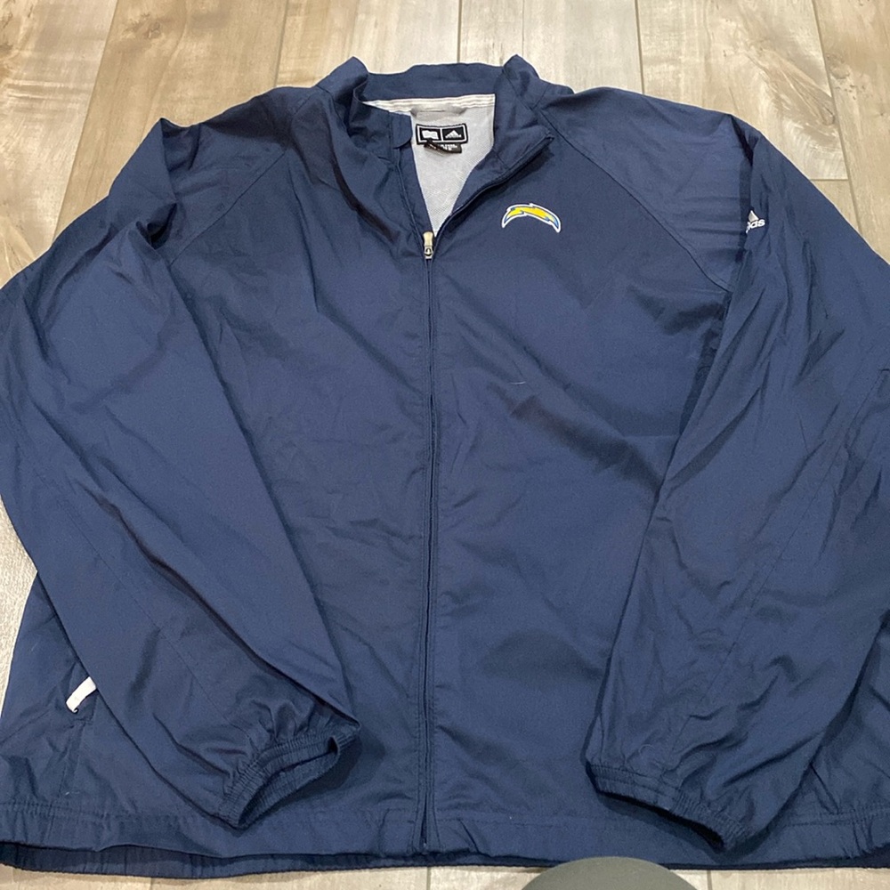 Adidas Golf Windbreaker in Navy Blue. With Chargers Logo. Size XL